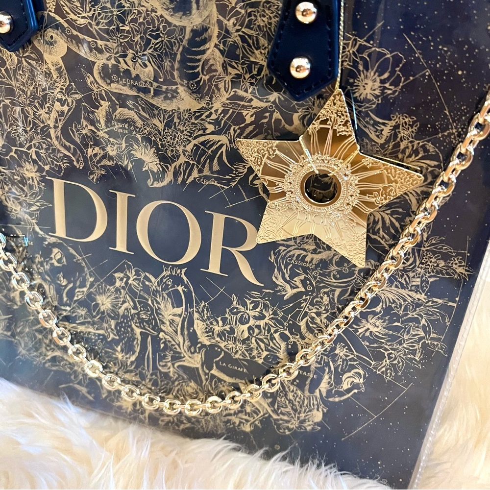 Dior Tote Shopping Tote with PVC Cover & Crossbody Chain Star Dior Star Charm - Picture 3 of 11